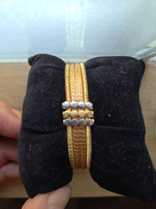 Pulsera Brazalete oro con circonitas