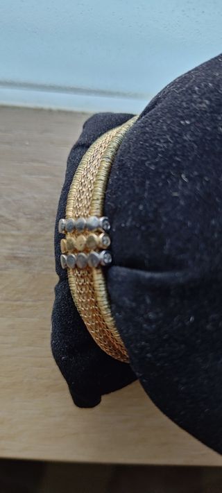 Pulsera Brazalete oro con circonitas