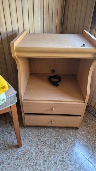 Mueble madera beige 2 cajones
