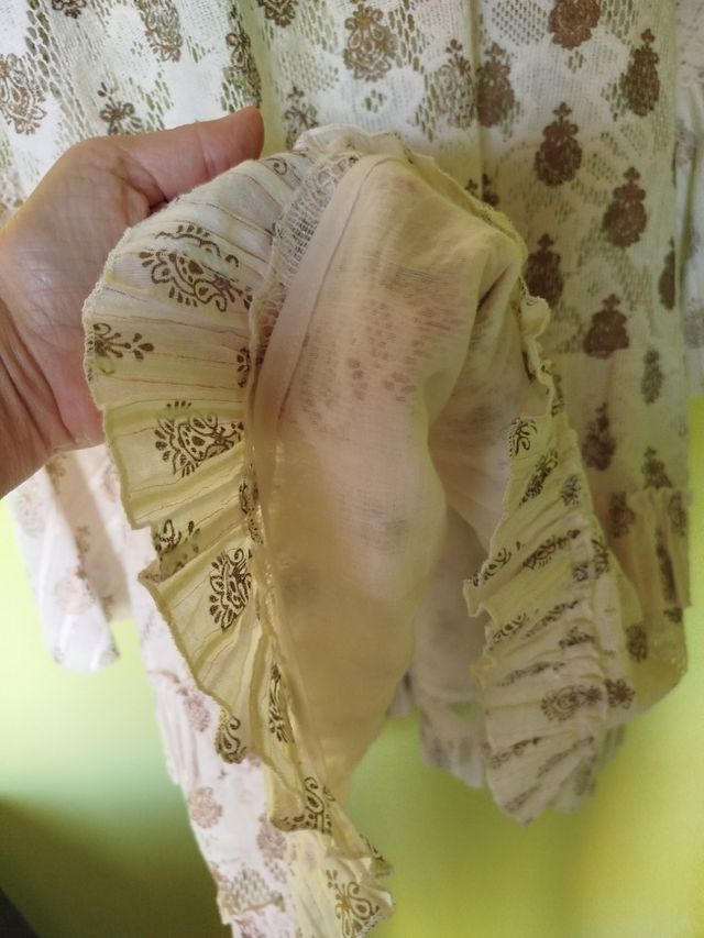 Vestido encaje MYM beige-dorado