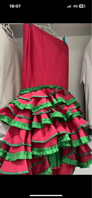 Falda Flamenca Roja y Verde
