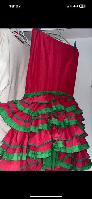 Falda Flamenca Roja y Verde