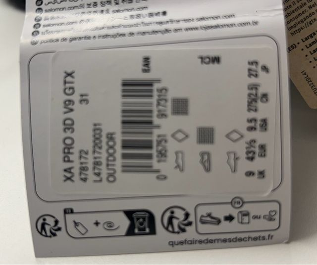 SOLO OGGI 90e Scarpe Salomon XA Pro 3D V9 Gtex