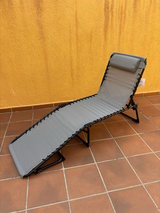 Tumbona Gris Plegable - Nueva