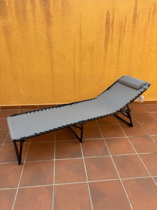 Tumbona Gris Plegable - Nueva