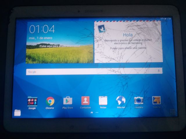 Samsung Galaxy Tab 4 blanca - pantalla rota