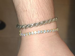 Pulseras plata de ley 925, riviere tennis y cordon