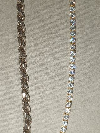 Pulseras plata de ley 925, riviere tennis y cordon