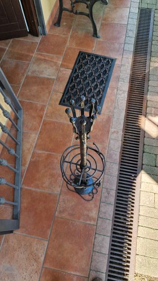 Portacandele ferro battuto nero