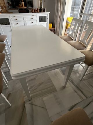 Mesa comedor blanca - madera