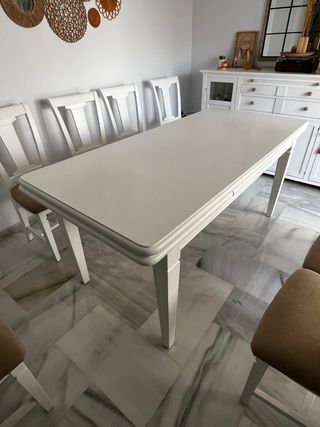 Mesa comedor blanca - madera