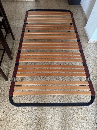 Somier 180x90cm azul - metal y madera