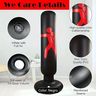 Saco boxeo inflable - Negro