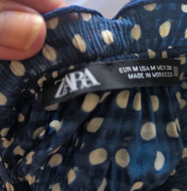 Blusa Zara lunares azul - S/M