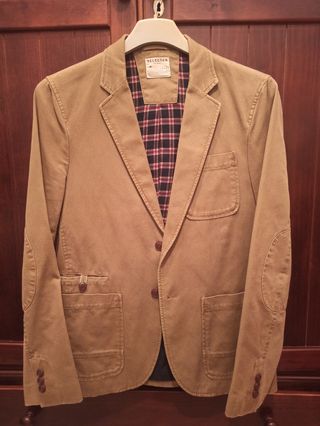 Americana de sarga Selected Homme marrón