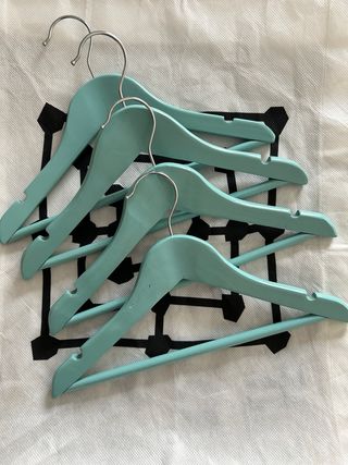 4 Perchas madera infantil - Teal