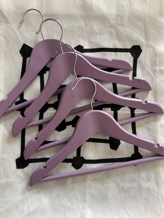 4 Perchas madera infantiles - Lila