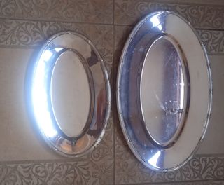 2 Bandejas alpaca plata ovaladas. 6€ cada una.