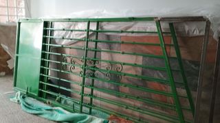 Puerta metálica verde