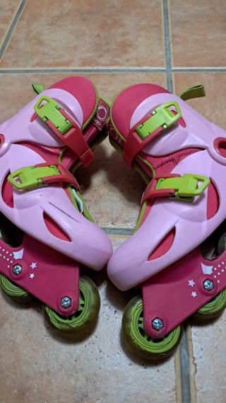 Patines Oxelo niña - Rosa y Verde
