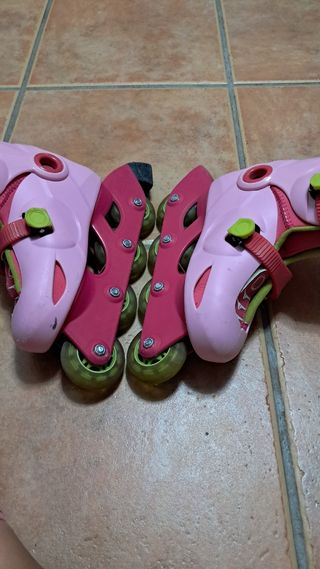 Patines Oxelo niña - Rosa y Verde