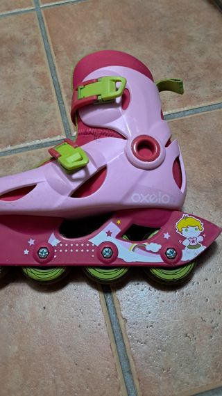Patines Oxelo niña - Rosa y Verde