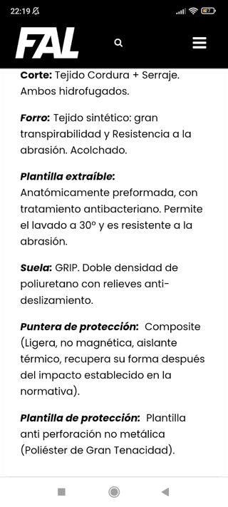 Zapatos trabajo FAL Seguridad negros