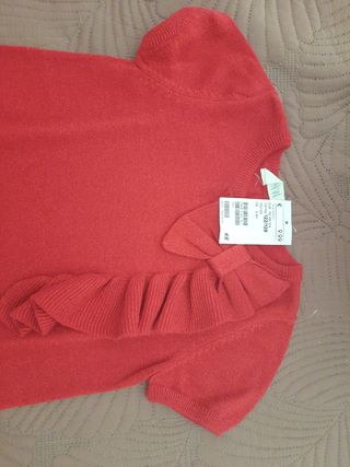 Vestido niña rojo c/volantes 122/128