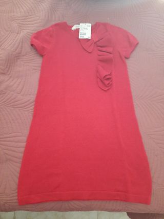 Vestido niña rojo c/volantes 122/128