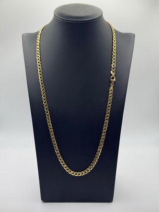 Cadena barbada de oro de 18k