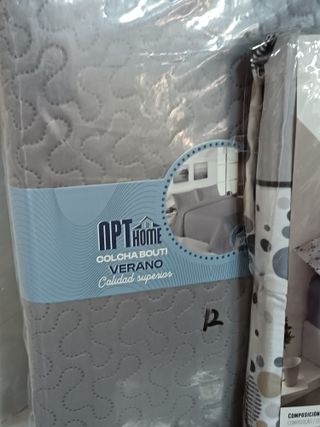 lote colcha bouti 105 +Sábanas cama 105cm - Gris