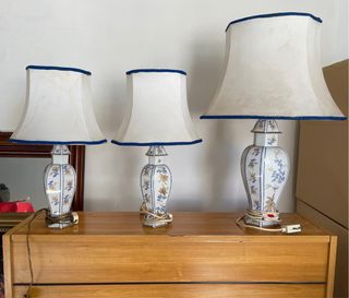 3 Lampade Ceramiche Capo di Monte Vintage