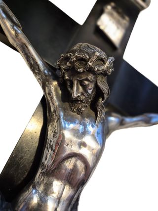 Crucifijo antiguo de 80cm - Plata