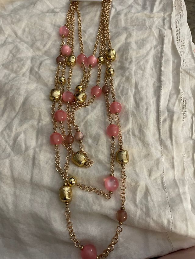 Collana multifilo oro rosa