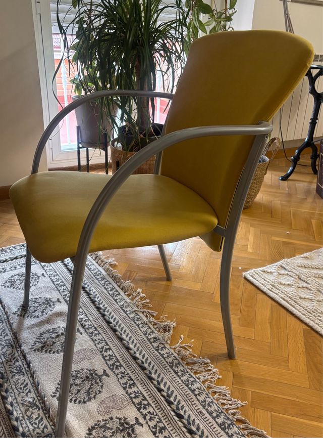 Cadeira de Jantar Moderna Cinza-Amarelo