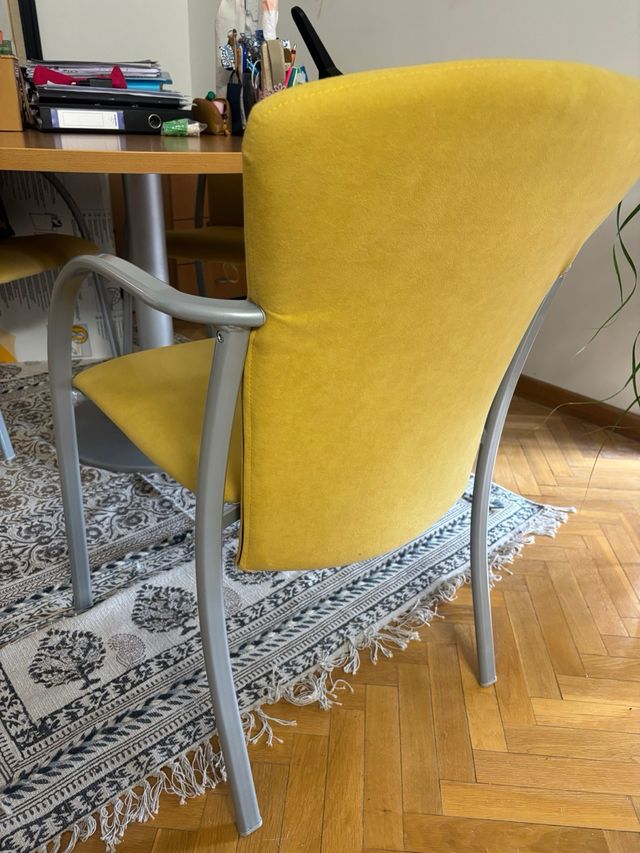 Cadeira de Jantar Moderna Cinza-Amarelo