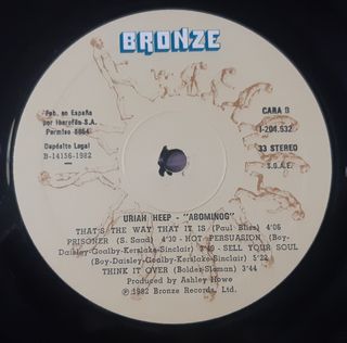 VINILO URIAH HEEP ABOMINOG. EDICIÓN 1982.