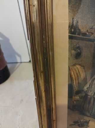 Grabado antiguo Le Benedicite 1744