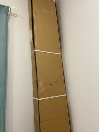 Pérgola de forja marrón con toldo beig 3x3 nueva