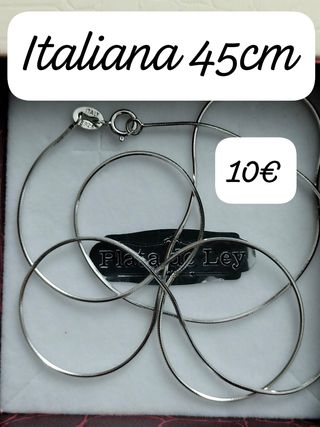 Cadena Italiana Plata de Ley 45cm