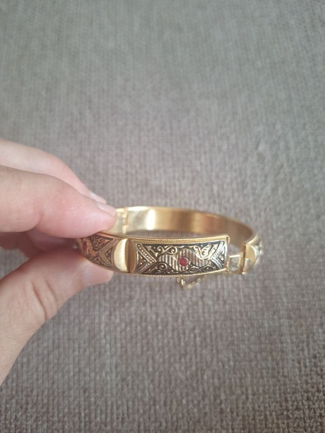 Pulsera baño oro con pedreria