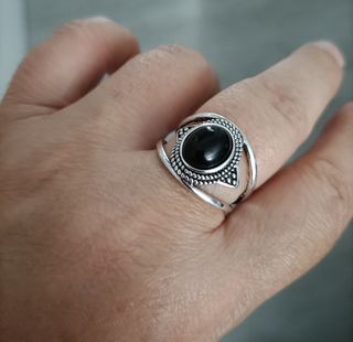 Anillo vintage metal negro