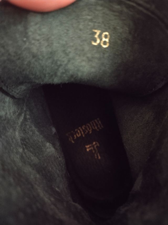 Botas negras de cuero, estilo militar, talla 38