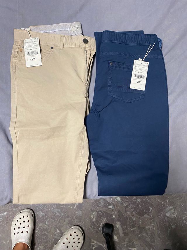 Pantalones ALVARO MORENO - Beige & Azul talla 40