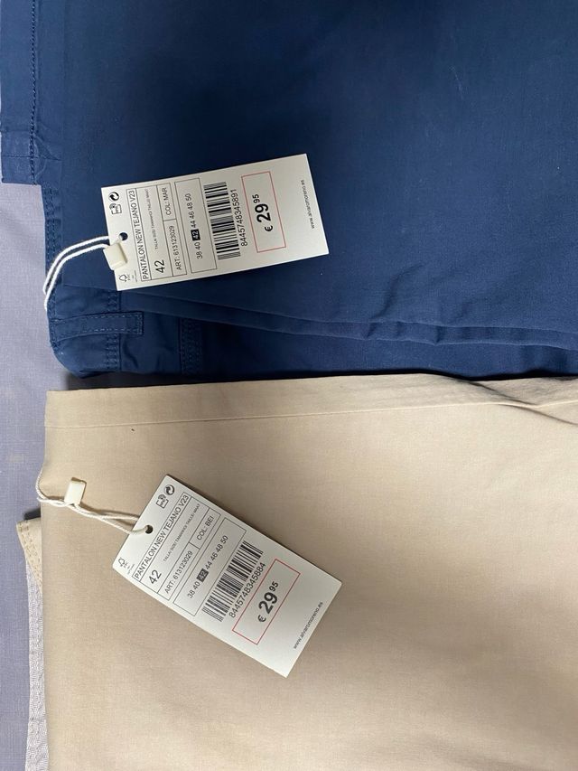 Pantalones ALVARO MORENO - Beige & Azul talla 40