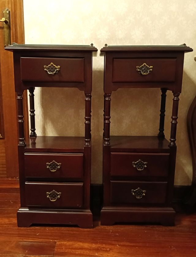 Muebles auxiliares madera maciza- 2 uds