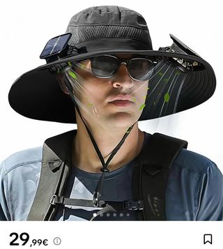 Sombrero solar con ventilador