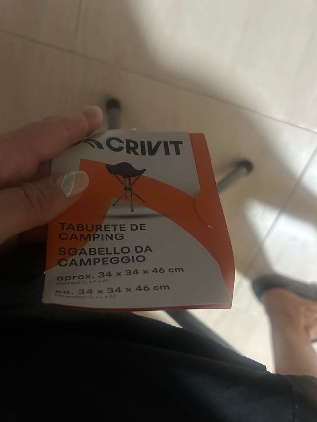 Taburete camping plegable negro