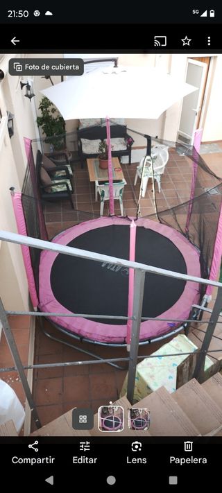 Cama elástica rosa Atiaa. desmontada  Diametro 2'5