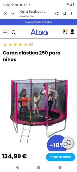 Cama elástica rosa Atiaa. desmontada  Diametro 2'5
